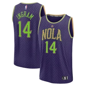 Moderno Elegante Fantastico Brandon Ingram New Orleans Pelicans 2024/25 Fast Break Player Jersey City Edition Purple  per la Gara Importante