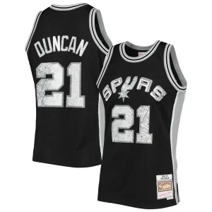 Fascinante Raffinato Tim Duncan San Antonio Spurs 1998/99 Hardwood Classics NBA 75th Anniversary Diamond Swingman Jersey Black  per la Gara Importante