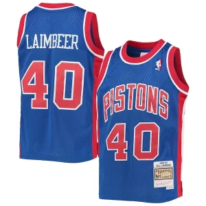Fantastico Cool Bill Laimbeer Detroit Pistons Youth 1988/89 Hardwood Classics Swingman Jersey Blue  per la Gara Importante