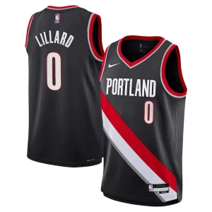 Eccezionale Damian Lillard Portland Trail Blazers Nike Youth Swingman Jersey Icon Edition Black  per la Gara Importante