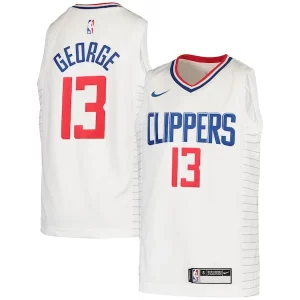 Versatile Sofisticato Paul George LA Clippers Nike Youth 2020/21 Swingman Jersey Association Edition White  per la Gara Importante