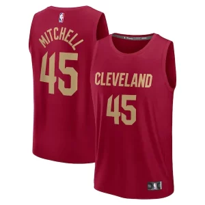 Robusto Donovan Mitchell Cleveland Cavaliers Youth Fast Break Replica Player Jersey Icon Edition Wine  per la Gara Importante