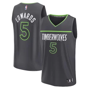 Ottimo Splendido Sofisticato Anthony Edwards Minnesota Timberwolves Youth Fast Break Replica Player Jersey Statement Edition Anthracite  per la Gara Importante