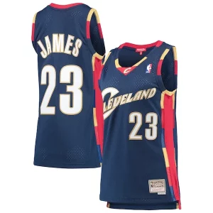 Gorgeous LeBron James Cleveland Cavaliers Women's Hardwood Classics Swingman Jersey Navy  per la Gara Importante