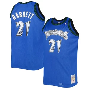 Accattivante Carino Kevin Garnett Minnesota Timberwolves Big & Tall Hardwood Classics 2003/04 Swingman Jersey Blue  per la Gara Importante