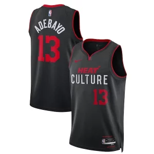 Trendy Pratico Raffinato Bam Adebayo Miami Heat Nike Unisex 2023/24 Swingman Jersey Black City Edition  per la Gara Importante