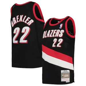 Cool Lussuoso Clyde Drexler Portland Trail Blazers Youth 1991/92 Hardwood Classics Swingman Jersey Black  per la Gara Importante