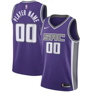 Moderno Trendy Fascinante Sacramento Kings Nike Swingman Custom Jersey Purple Icon Edition  per la Gara Importante