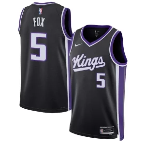 Delizioso Bellissimo Comodo De'Aaron Fox Sacramento Kings Nike Unisex Swingman Jersey Icon Edition Black/White  per la Gara Importante