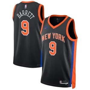 Splendido Gorgeous RJ Barrett New York Knicks Nike Unisex 2022/23 Swingman Jersey City Edition Black  per la Gara Importante