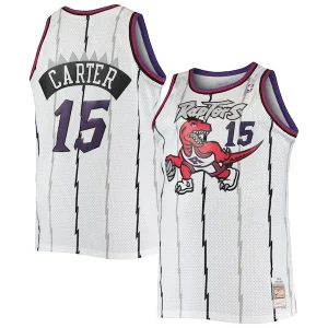 Carino Stupendo Sofisticato Vince Carter Toronto Raptors 1998/99 Big & Tall Hardwood Classics Swingman Jersey White/Purple  per la Gara Importante
