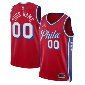 Eccezionale Philadelphia 76ers Jordan Brand Unisex 2022/23 Swingman Custom Jersey Statement Edition Red  per la Gara Importante