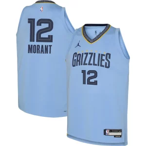 Attraente Moderno Gorgeous Ja Morant Memphis Grizzlies Jordan Brand Youth Swingman Jersey Statement Edition Light Blue  per la Gara Importante