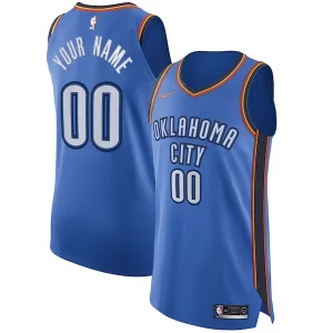 Elegante Moderno Meraviglioso Oklahoma City Thunder Nike Authentic Custom Jersey Blue Icon Edition  per la Gara Importante