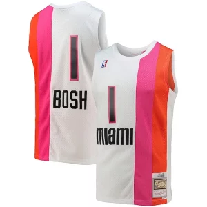 Robusto Chris Bosh Miami Heat 2001/02 Hardwood Classics Swingman Jersey White  per la Gara Importante