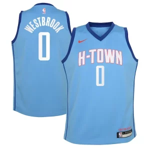 Bellissimo Classico Russell Westbrook Houston Rockets Nike Youth 2020/21 Swingman Jersey Blue City Edition  per la Gara Importante