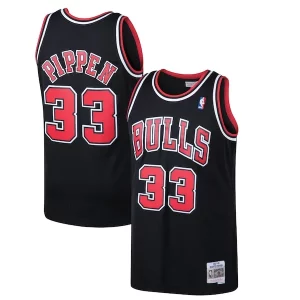 Carino Prestigioso Scottie Pippen Chicago Bulls 1997/98 Hardwood Classics Swingman Jersey Black/White  per la Gara Importante