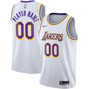 Carino Los Angeles Lakers Nike 2020/21 Swingman Custom Jersey Association Edition White  per la Gara Importante