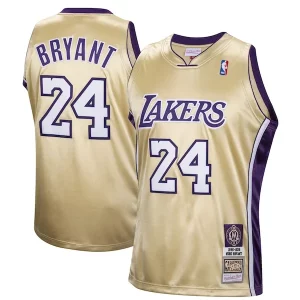 Fascinante Meraviglioso Kobe Bryant Los Angeles Lakers Hall of Fame Class of 2020 #24 Authentic Hardwood Classics Jersey Gold  per la Gara Importante