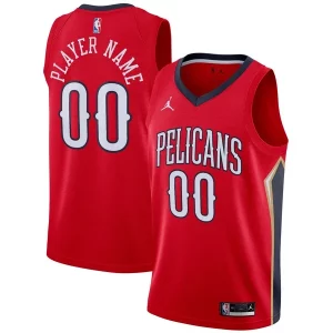 Carino New Orleans Pelicans Jordan Brand Swingman Custom Jersey Statement Edition Red  per la Gara Importante