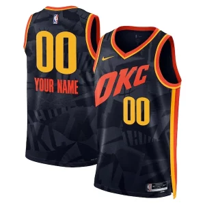 Classico Oklahoma City Thunder Nike Unisex 2023/24 Custom Swingman Jersey Navy City Edition  per la Gara Importante