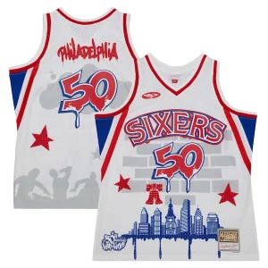 Meraviglioso Eccezionale Magnifico Philadelphia 76ers x Tats Cru Hardwood Classics Fashion Jersey White  per la Gara Importante