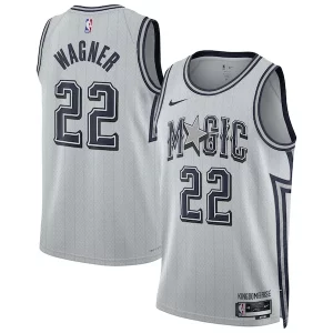 Elegante Cool Franz Wagner Orlando Magic Nike Unisex 2024/25 Swingman Player Jersey City Edition Silver  per la Gara Importante