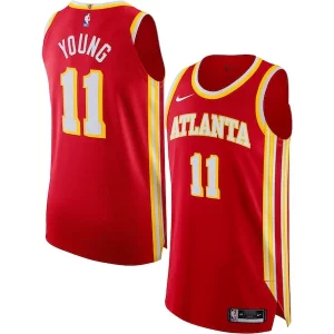 Magnifico Comodo Trae Young Atlanta Hawks Nike Authentic Jersey Association Edition Red  per la Gara Importante