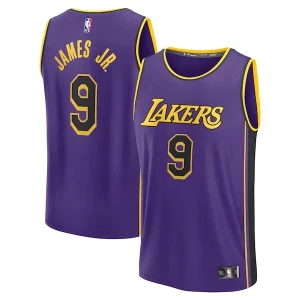 Accattivante Ottimo Gorgeous Bronny James Los Angeles Lakers Fast Break Replica Player Jersey Statement Edition Purple  per la Gara Importante