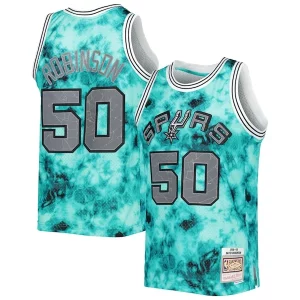 Cool David Robinson San Antonio Spurs 1998/99 Galaxy Swingman Jersey Teal  per la Gara Importante