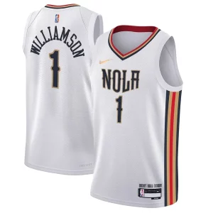 Prestigioso Zion Williamson New Orleans Pelicans Nike Youth Swingman Jersey City Edition White  per la Gara Importante