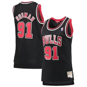Fascinante Pratico Comodo Dennis Rodman Chicago Bulls Women's Hardwood Classics Swingman Jersey Black  per la Gara Importante
