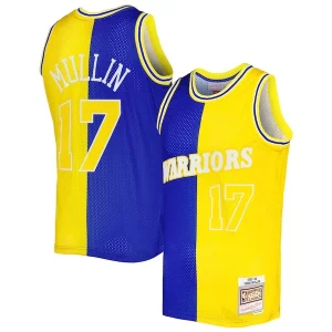 Lussuoso Elegante Chris Mullin Golden State Warriors Hardwood Classics 1993/94 Split Swingman Jersey Royal/Gold  per la Gara Importante
