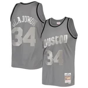 Resistente Duraturo Prestigioso Hakeem Olajuwon Houston Rockets Hardwood Classics Retired Player 1993/94 Metal Works Swingman Jersey Charcoal  per la Gara Importante