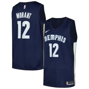 Comodo Ja Morant Memphis Grizzlies Nike Swingman Player Jersey Icon Edition Navy  per la Gara Importante