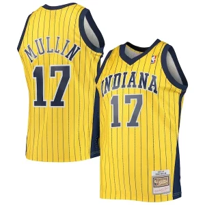 Raffinato Elegante Pratico Chris Mullin Indiana Pacers 1999/00 Hardwood Classics Swingman Jersey Gold  per la Gara Importante