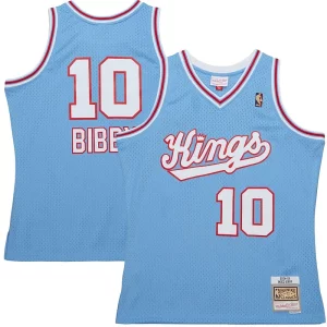 Cool Lussuoso Attraente Mike Bibby Sacramento Kings 2001/02 Hardwood Classics Swingman Jersey Light Blue  per la Gara Importante