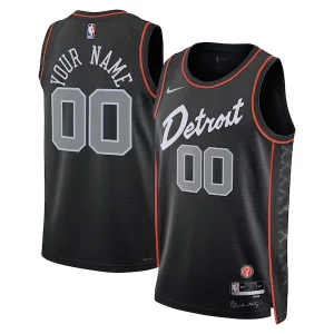 Bellissimo Stupendo Raffinato Detroit Pistons Nike Unisex 2023/24 Custom Swingman Jersey Black City Edition  per la Gara Importante