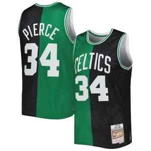 Fantastico Paul Pierce Boston Celtics Hardwood Classics 2007/08 Split Swingman Jersey Black/Kelly Green  per la Gara Importante