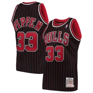 Versatile Scottie Pippen Chicago Bulls 1995/96 Hardwood Classics Authentic Jersey Black  per la Gara Importante