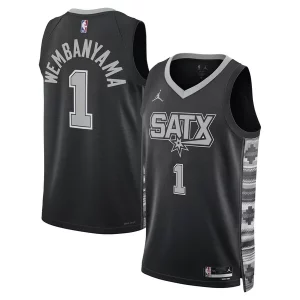 Meraviglioso Delizioso Victor Wembanyama San Antonio Spurs Jordan Brand Unisex Swingman Jersey Statement Edition Black  per la Gara Importante