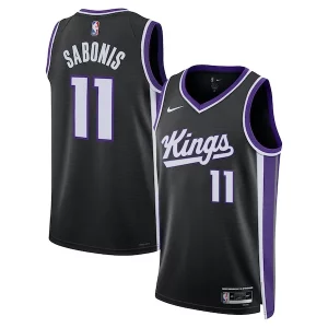 Sofisticato Moderno Domantas Sabonis Sacramento Kings Nike Unisex Swingman Player Jersey Icon Edition Black  per la Gara Importante