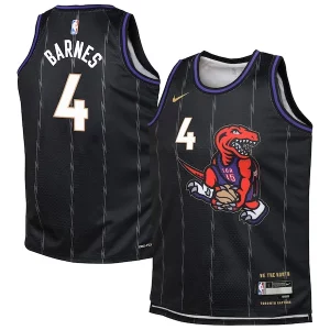 Gorgeous Cool Scottie Barnes Toronto Raptors Nike Youth 2024/25 Swingman Player Jersey City Edition Black  per la Gara Importante