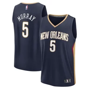Sofisticato Dejounte Murray New Orleans Pelicans Youth Fast Break Replica Player Jersey Icon Edition Navy  per la Gara Importante