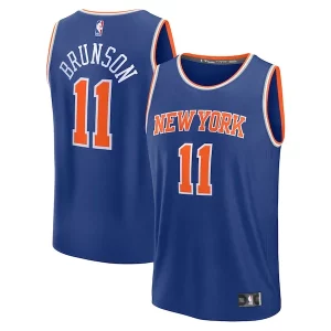 Resistente Jalen Brunson New York Knicks Fast Break Replica Player Jersey Icon Edition Blue  per la Gara Importante