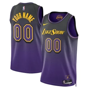 Classico Los Angeles Lakers Nike Unisex 2024/25 Custom Swingman Jersey City Edition Purple  per la Gara Importante