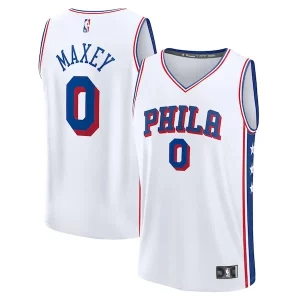 Raffinato Robusto Ottimo Tyrese Maxey Philadelphia 76ers Youth Fast Break Replica Player Jersey Association Edition White  per la Gara Importante