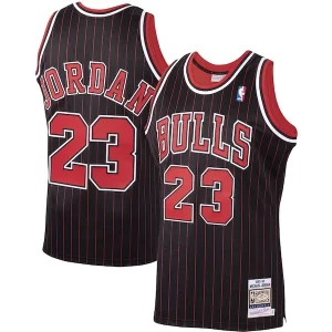 Classico Accattivante Magnifico Michael Jordan Chicago Bulls 1995/96 Hardwood Classics Authentic Jersey Black/Scarlet/White  per la Gara Importante