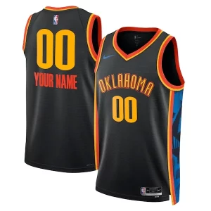 Prestigioso Oklahoma City Thunder Nike Unisex 2024/25 Custom Swingman Jersey City Edition Black  per la Gara Importante