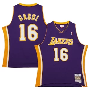 Ottimo Eccezionale Pau Gasol Los Angeles Lakers 2009/10 Hardwood Classics Swingman Jersey Purple  per la Gara Importante